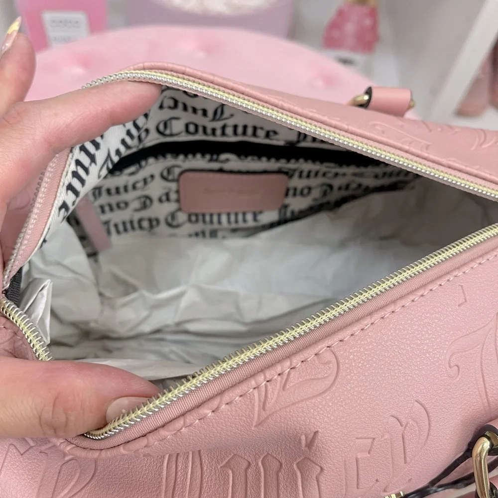 Juicy Couture Pink Taffy Deboss Satchel NWT - Picture 4 of 4